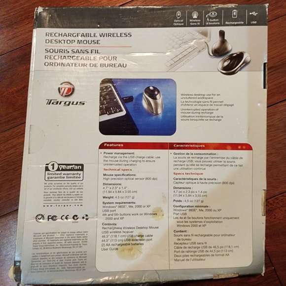 Targus rechargeable wireless desktop mouse - Picture 4 of 4